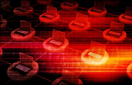 Computer Network or Computers Linked Together by Cable