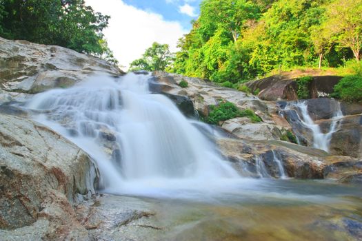 Deep forest Waterfall, Beautiful nature in Thailand