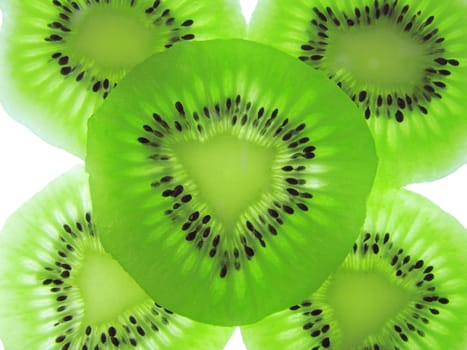 Abstract photo of a green kiwi fruit                 