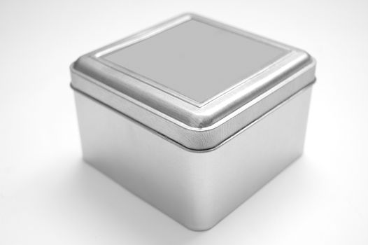 Silver box on isolated background.