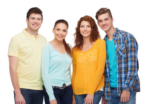 friendship, youth and people concept - group of smiling teenagers