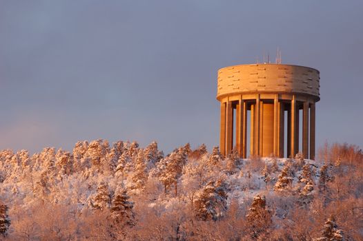 The water tower in Sätra an suburb to Stockholm (Sweden).