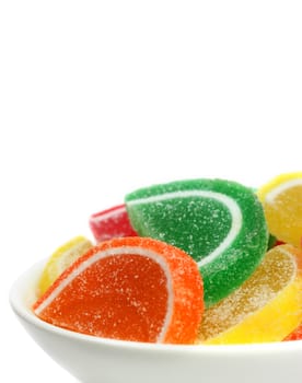 Soft colorful candy in a bowl