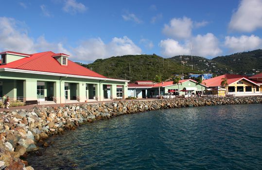 Tourist shops on caribbean island.