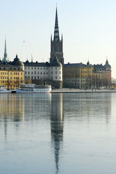 Stockholm embankment with boats