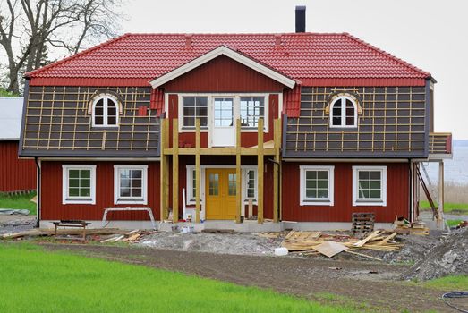 Construction of New red House