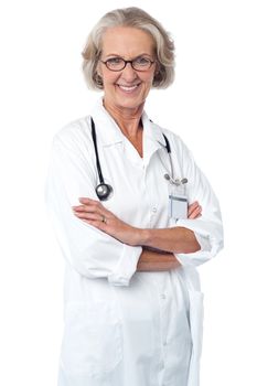 Confident female doctor with folded arms