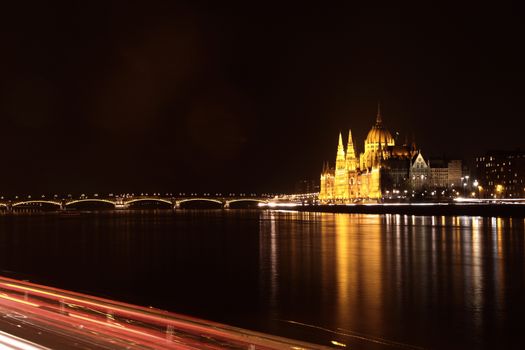 Beautifull landscape of Budapest at night