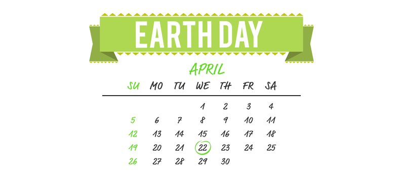 april calendar against earth day banner
