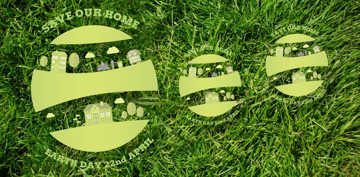 Earth Day Graphic against grass background