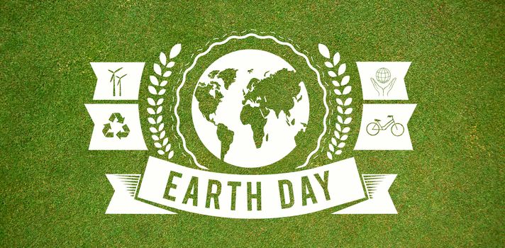 Earth Day Graphic against green background