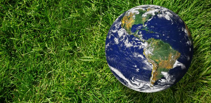 earth against grass background