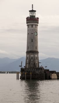 A light house in the entrance of the harbor in Lindau