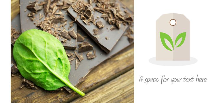 Fair Trade graphic against chocolate