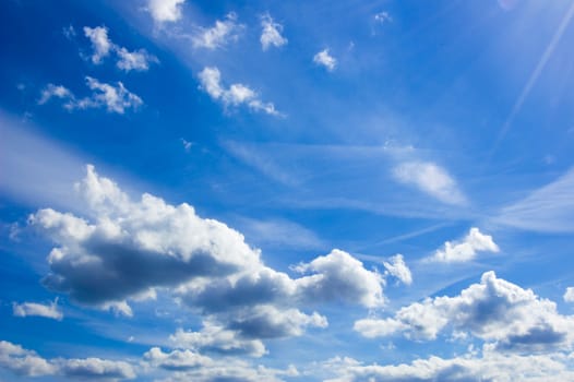 Blue sky conceptual image. Picture of clean summer sky.