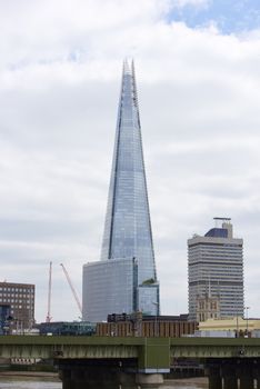LONDON, UK - JUNE 23: The Shard seen from Blackfriars bridge. June 23, 2015 in London.