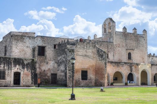 Well fortified Convent of Saint Bernardine of Siena was built by the Franciscan order in the 16th century in Valladolid, Mexico