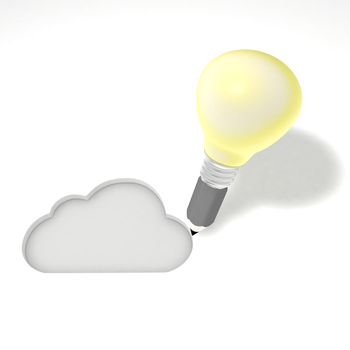 This illustration represents the conception of aninternet cloud services.