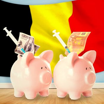 Health insurance concept against belgium flag