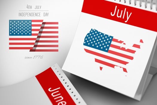 Independence day graphic against white background with vignette