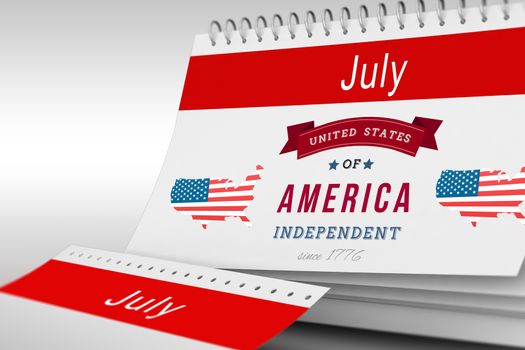 Independence day graphic against grey background