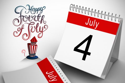 Independence day graphic against white background with vignette