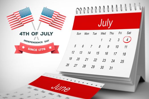 Independence day graphic against white background with vignette