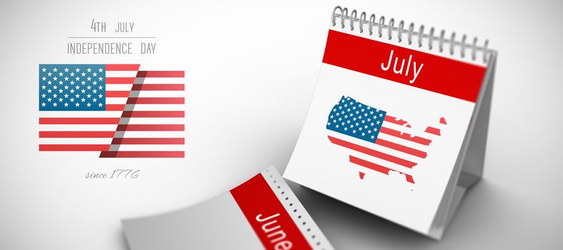 Independence day graphic against white background with vignette