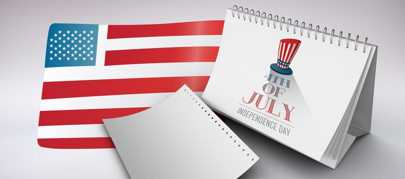 Independence day graphic against grey background