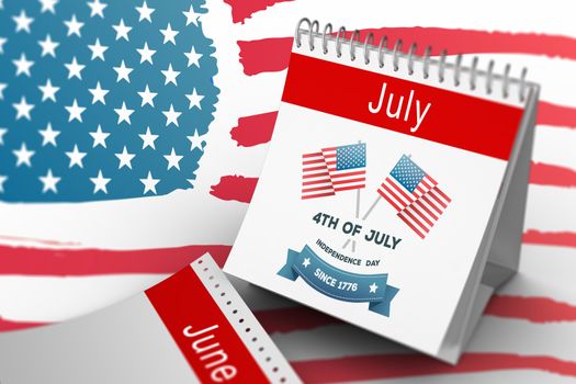 Independence day graphic against white background with vignette