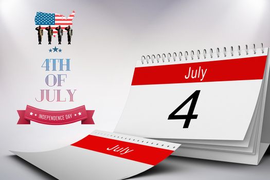 Independence day graphic against grey background