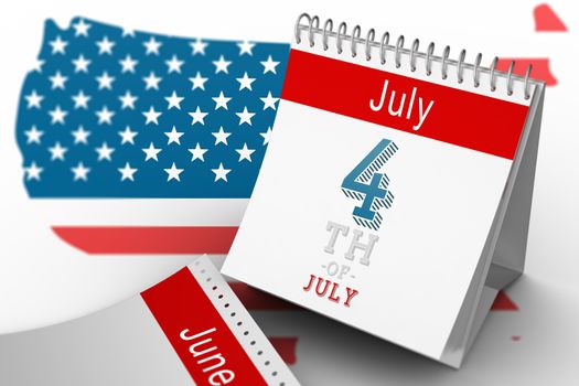 Independence day graphic against white background with vignette