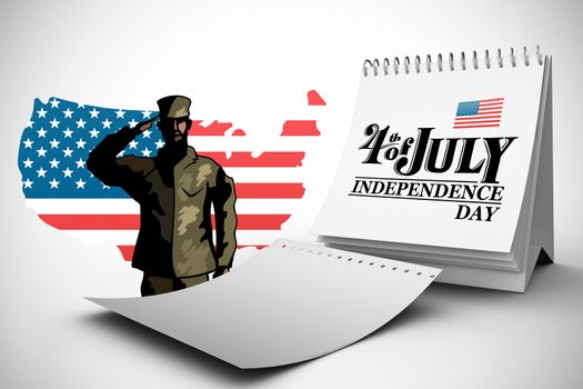 Independence day graphic against white background with vignette