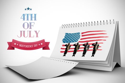 Independence day graphic against white background with vignette