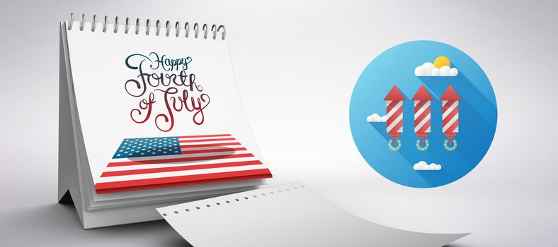 Independence day graphic against grey background