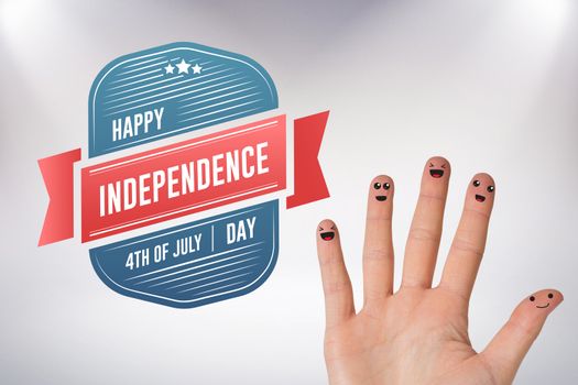 Independence day graphic against grey background