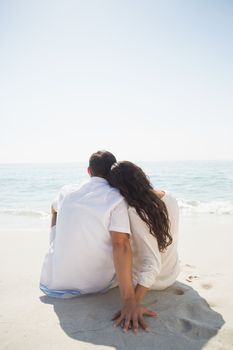 happy couple having fun at the beach