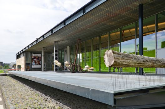 Rotterdam, Netherlands - May 9, 2015: The Kunsthal museum in Museumpark, Rotterdam on May 9, 2015. The building was designed by the Dutch architect Rem Koolhaas.