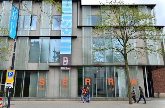 Rotterdam, Netherlands - May 9, 2015: People visit Museum Boijmans Van Beuningen in Rotterdam, Netherlands. on May 9, 2015. This Museum is one of the oldest museums in the Netherlands.