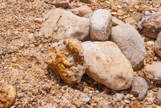 Salt formations in the Dead sea of Israel.