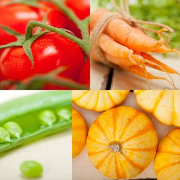 fresh hearthy healthy vegetables selection food collage composition 