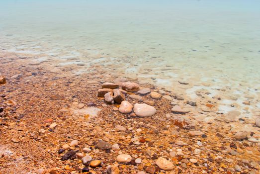 Salt formations in the Dead sea of Israel.