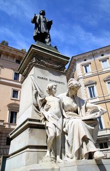 Statue Marco Minghetti in Corso Vittorio Emanuele II, Rome, Italy