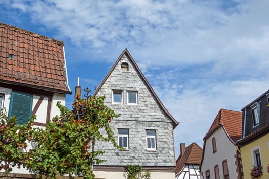 typical vine village house in germany at the weinstrasse