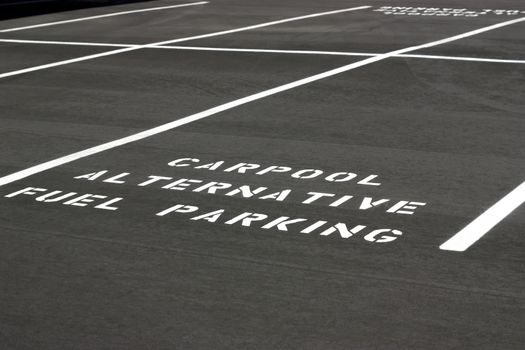 Carpool Alternative Fuel Parking space on new parking lot
