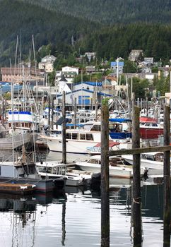 Quiet harbor in Ketchikan, Alaska.