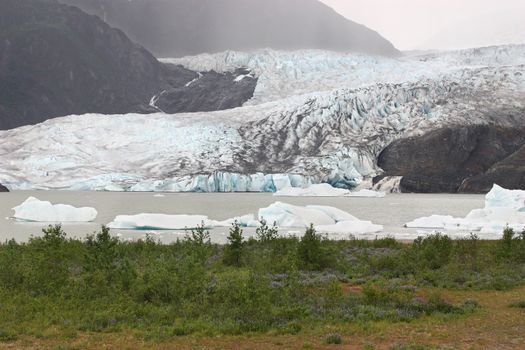 Beautiful glacier in Mendenhall National Park in Alaska