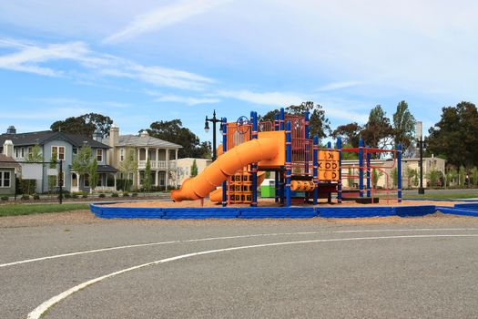Urban neighborhood elementary school playground