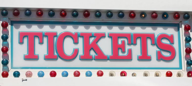Tickets sign at the amusement park