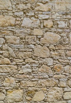 Ancient coquina Stone wall texture or background. Large resolution